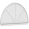 Ekena Millwork Half Round 3 Spoke Architectural Grade PVC Combination Pediment, 84"W x 48-3/4"H x 2-3/4"P PEDPC084X490HRO03 - alternate 1